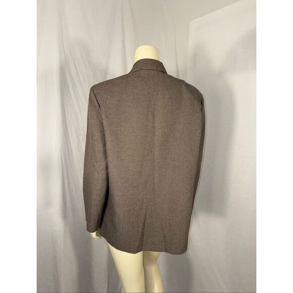 Vintage Alfred Dunner Houndstooth Blazer – Brown & Blue Check, Made in USA, Size - Picture 7 of 10